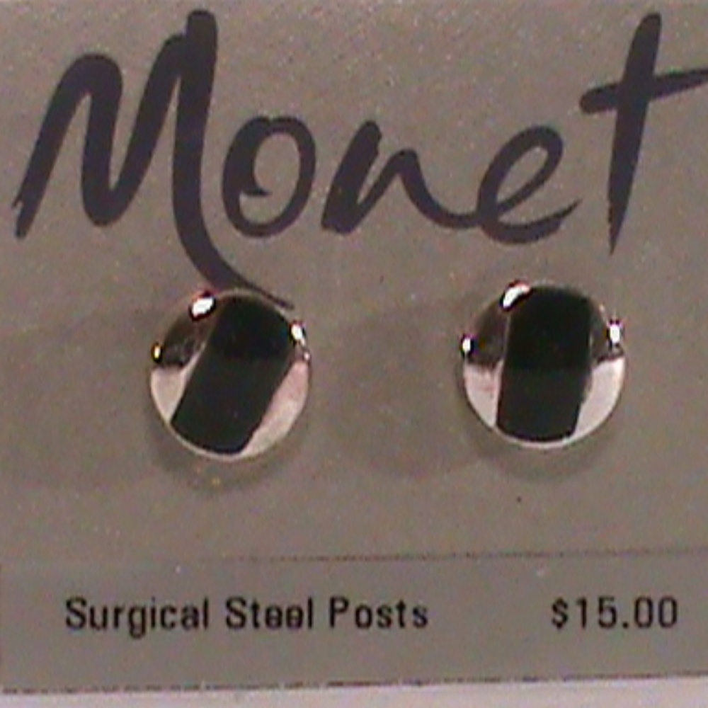 MONET Silver Surgical Steel Posts Earrings